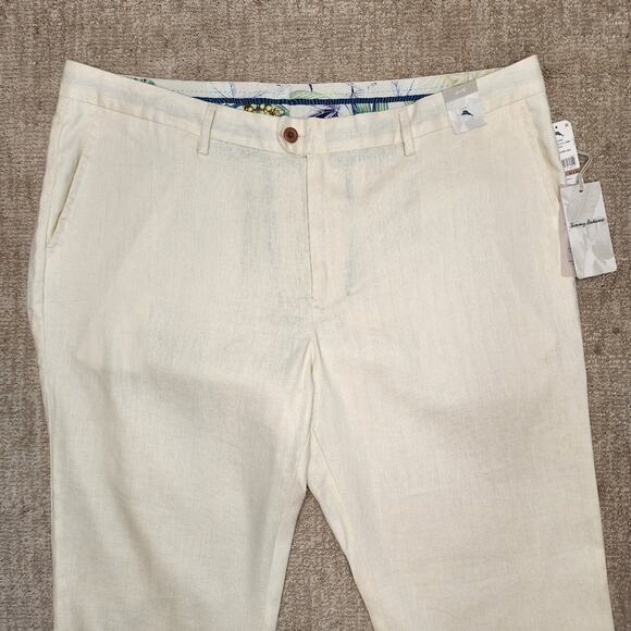Tommy Bahama Off White Mahalo Bay Flat Front Pants Men's Size 42 x 32 NWT - Picture 2 of 9